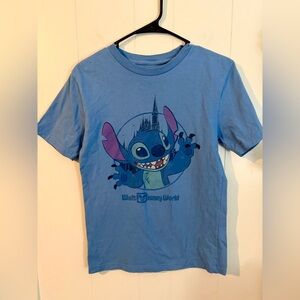 Walt Disney World Shirt Adult XS Blue Stitch Castle Mickey Mouse Parks